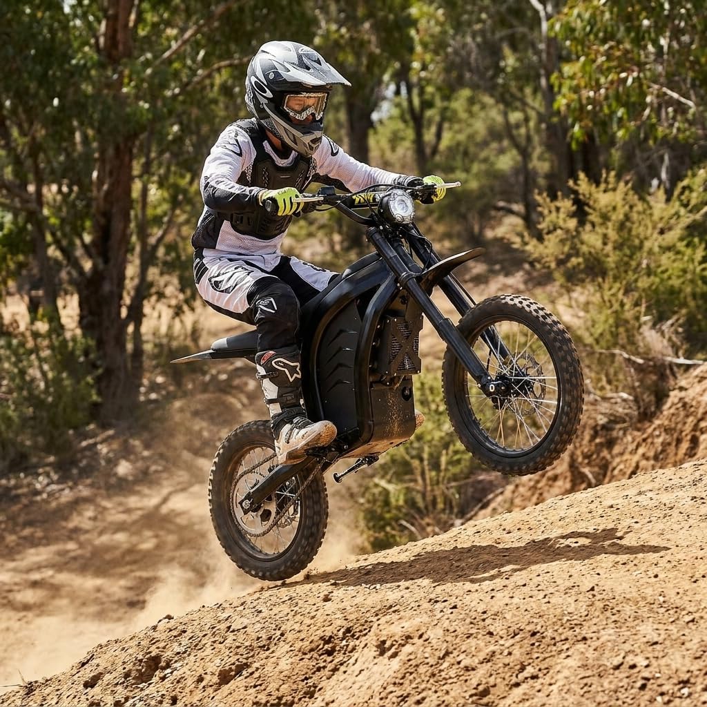 ELOTAC ET-1 Electric Dirt Bike for Teens Adults, 14"/12" Off-road Tires, Mid-Drive Motor 3500W Peak, 48V 21AH,37MPH, 330Lbs Max Load, Daul Disk Hydraulic Brakes